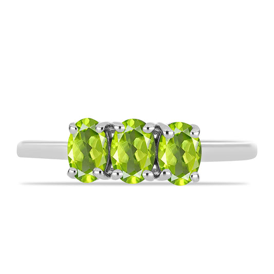 Silberring mit Peridot aus Changbai