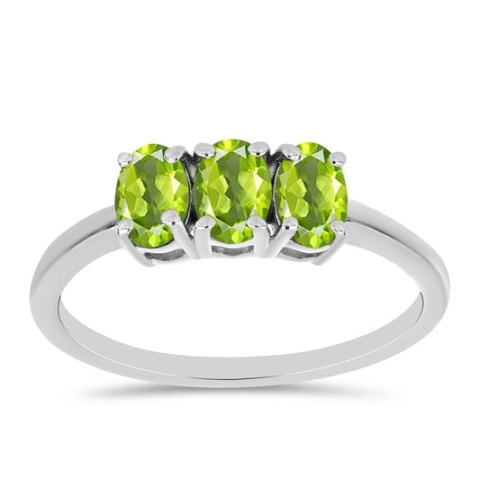 Silberring mit Peridot aus Changbai