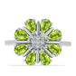 Silberring mit Peridot aus Changbai und weißem Topas