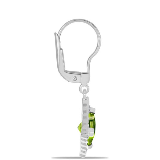 Silberohrringe mit Peridot aus Changbai und weißem Topas