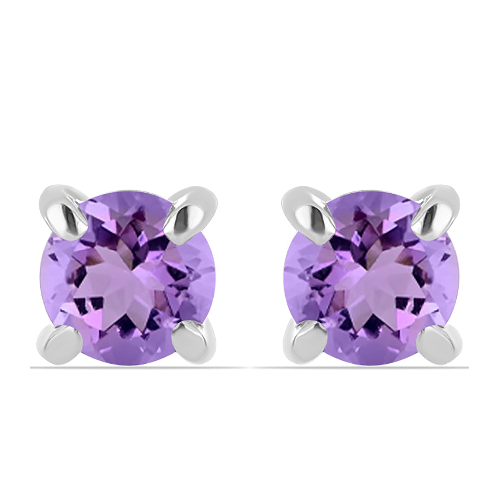Silberohrringe mit Rose De France Amethyst 1 