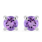 Silberohrringe mit Rose De France Amethyst