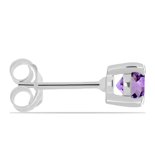 Silberohrringe mit Rose De France Amethyst