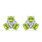 Silberohrringe mit Peridot aus Changbai und weißem Topas