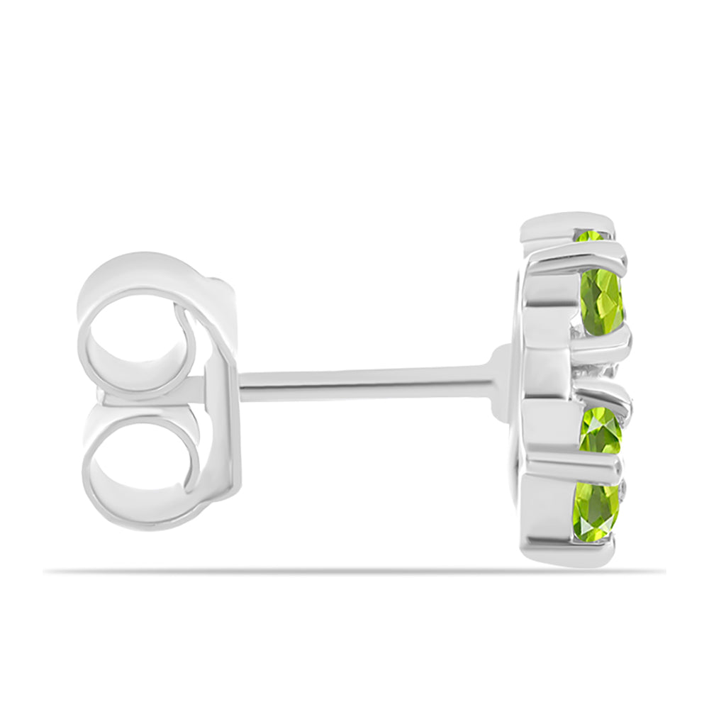 Silberohrringe mit Peridot aus Changbai und weißem Topas