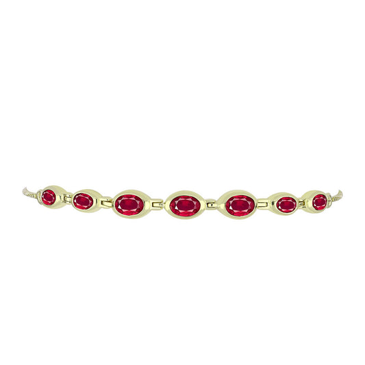 Goldplattiertes Silberarmband mit Rubin aus Madagaskar