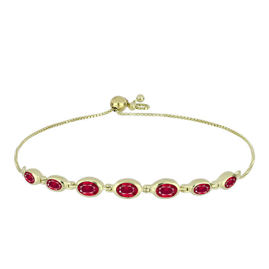 Goldplattiertes Silberarmband mit Rubin aus Madagaskar
