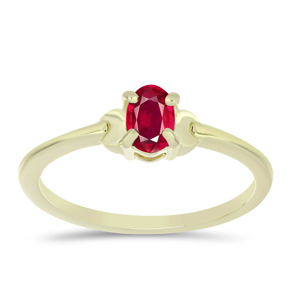 Goldplattierter Silberring mit Rubin aus Madagaskar