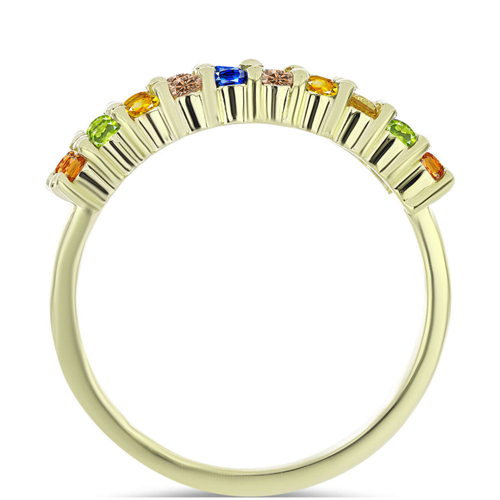 Goldplattierter Silberring mit regenbogenfarbenem Rosebery Saphir 3 
