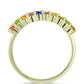 Goldplattierter Silberring mit regenbogenfarbenem Rosebery Saphir