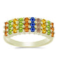Goldplattierter Silberring mit regenbogenfarbenem Rosebery Saphir