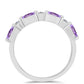 Silberring mit Rose De France Amethyst und weißem Topas