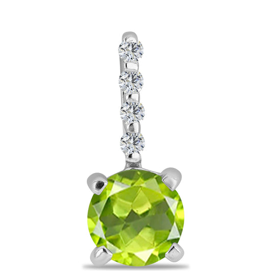 Silberanhänger mit Peridot aus Changbai und weißem Topas