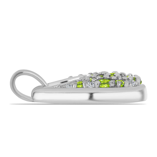 Silberanhänger mit Peridot aus Changbai und weißem Topas