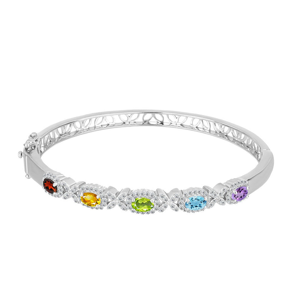 schmuckgarnitur aus Silber mit Rose De France Amethyst und Zitrin aus dem Ural