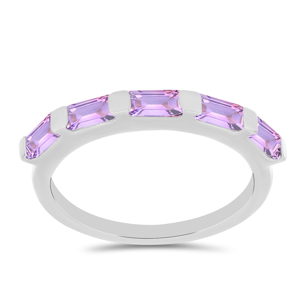 Silberring mit Rose De France Amethyst 1 