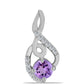 Silberanhänger mit Rose De France Amethyst und weißem Topas