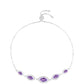 Silberarmband mit Rose De France Amethyst