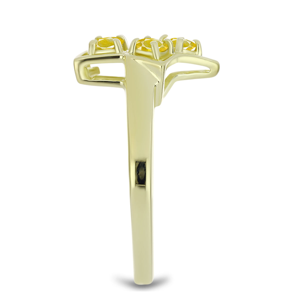 Goldplattierter Silberring mit gelbem Rosebery Saphir 4 
