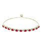 Goldplattiertes Silberarmband mit Rubin aus Madagaskar und weißem Topas