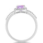 Silberring mit Rose De France Amethyst und weißem Topas