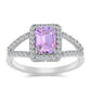 Silberring mit Rose De France Amethyst und weißem Topas