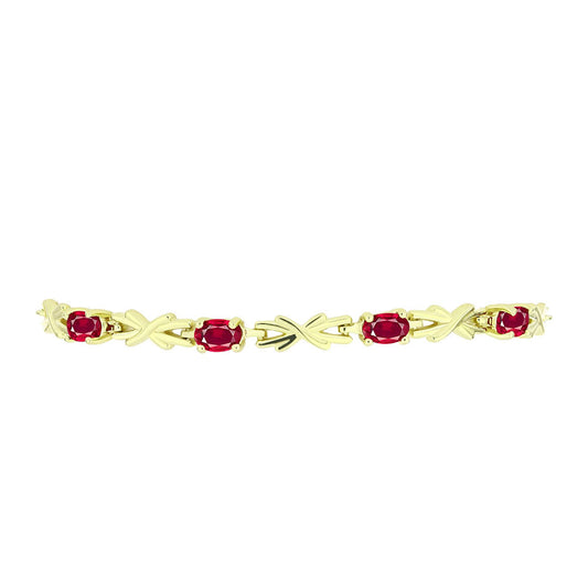 Goldplattiertes Silberarmband mit Rubin aus Madagaskar