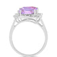 Silberring mit Rose De France Amethyst und weißem Topas