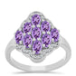 Silberring mit Rose De France Amethyst und weißem Topas
