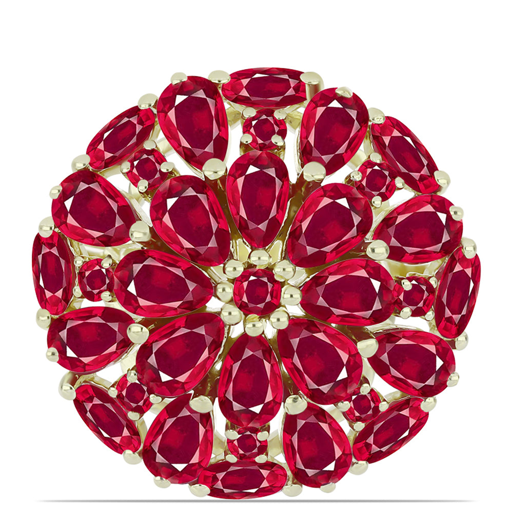 Goldplattierter Silberring mit Rubin aus Madagaskar 1 
