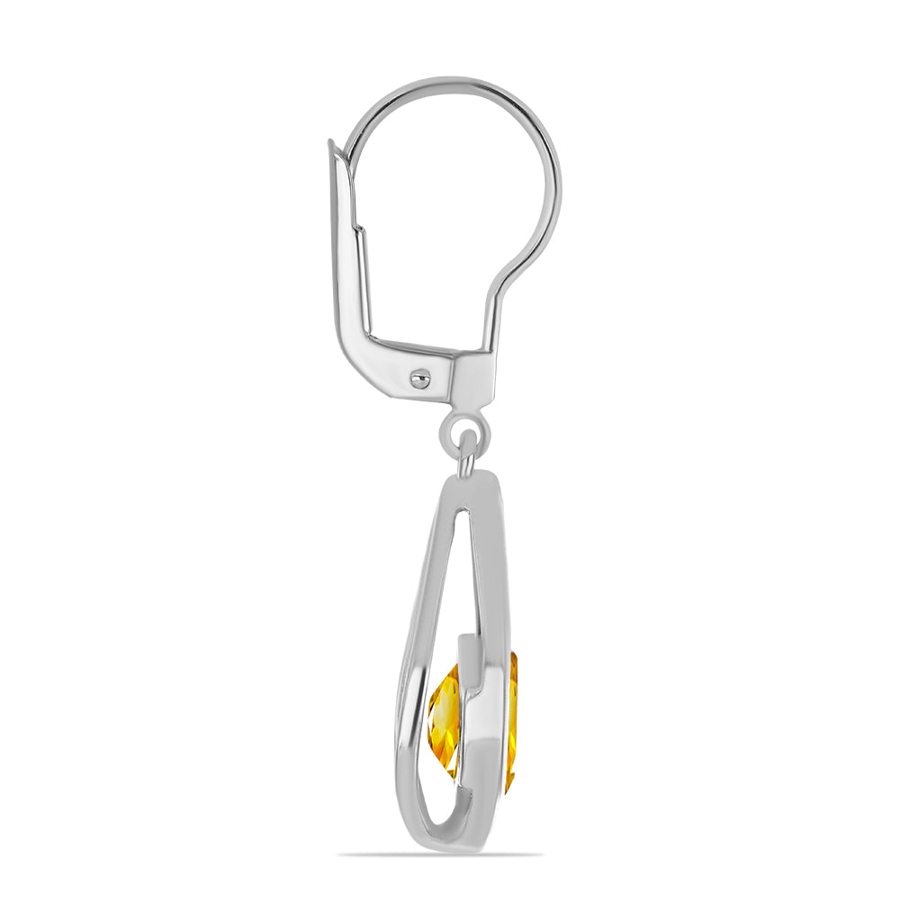 Silberohrringe mit Zitrin aus dem Ural 2 