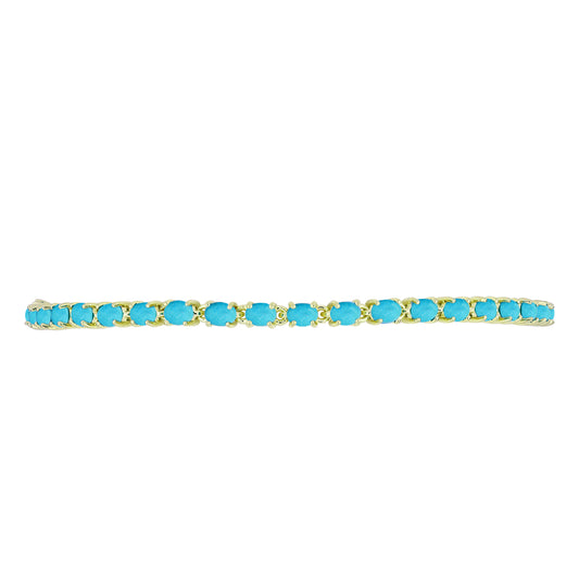 Goldplattiertes Silberarmband mit Dornröschen Türkis