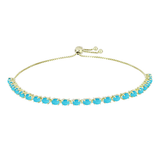 Goldplattiertes Silberarmband mit Dornröschen Türkis