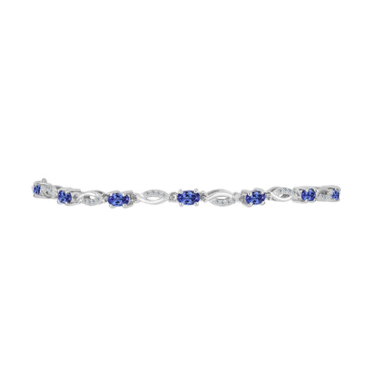 Silberarmband mit Tansanit und weißem Topas
