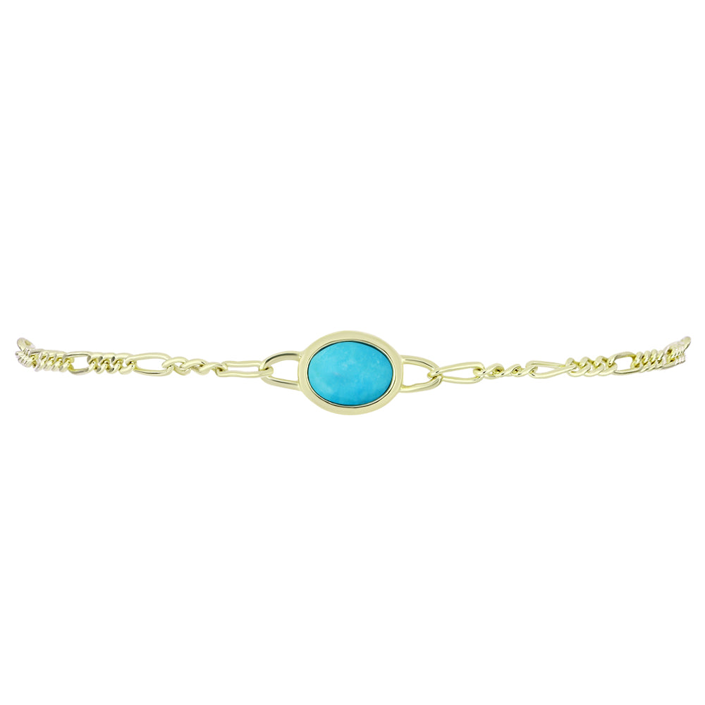 Goldplattiertes Silberarmband mit Dornröschen Türkis 2 