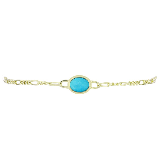 Goldplattiertes Silberarmband mit Dornröschen Türkis