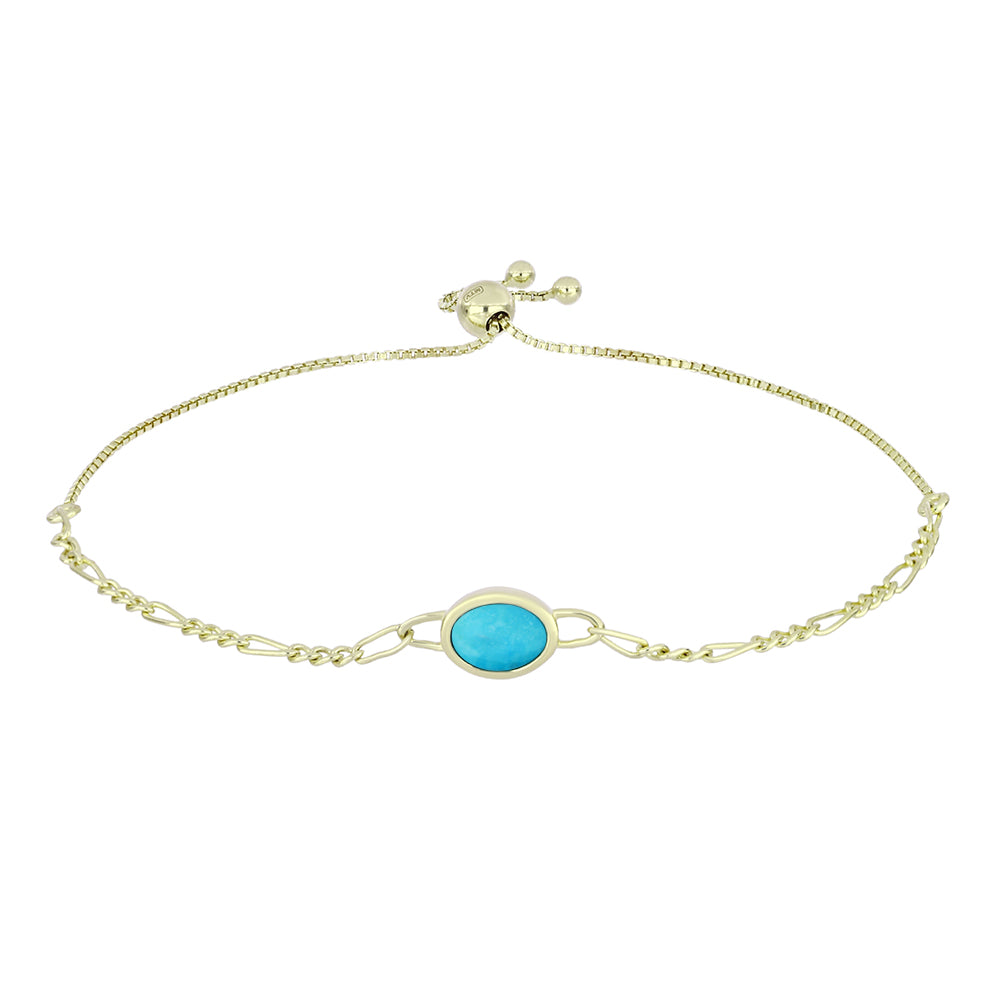 Goldplattiertes Silberarmband mit Dornröschen Türkis 1 