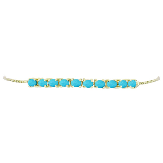 Goldplattiertes Silberarmband mit Dornröschen Türkis