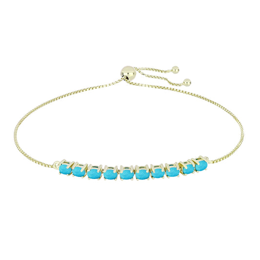 Goldplattiertes Silberarmband mit Dornröschen Türkis