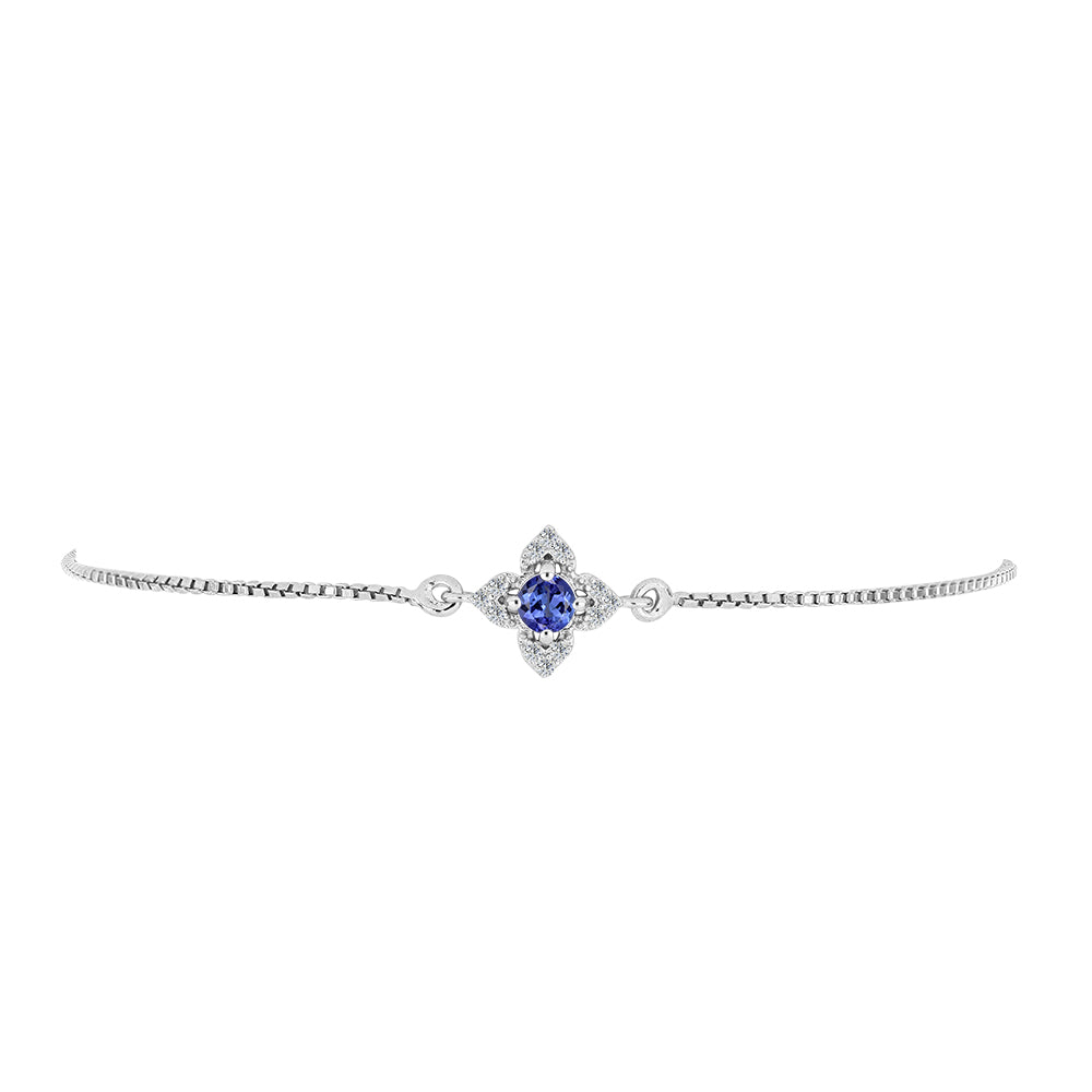 Silberarmband mit Tansanit und weißem Topas
