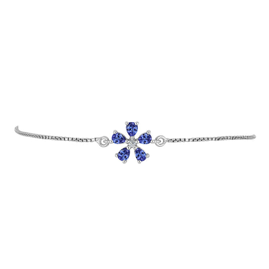 Silberarmband mit Tansanit und weißem Topas