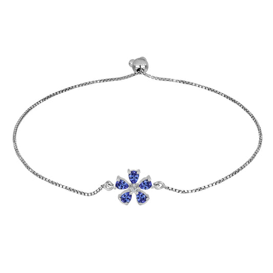 Silberarmband mit Tansanit und weißem Topas