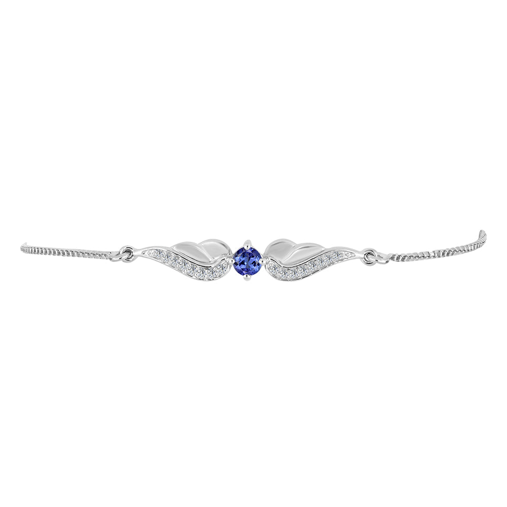 Silberarmband mit Tansanit und weißem Topas 2 