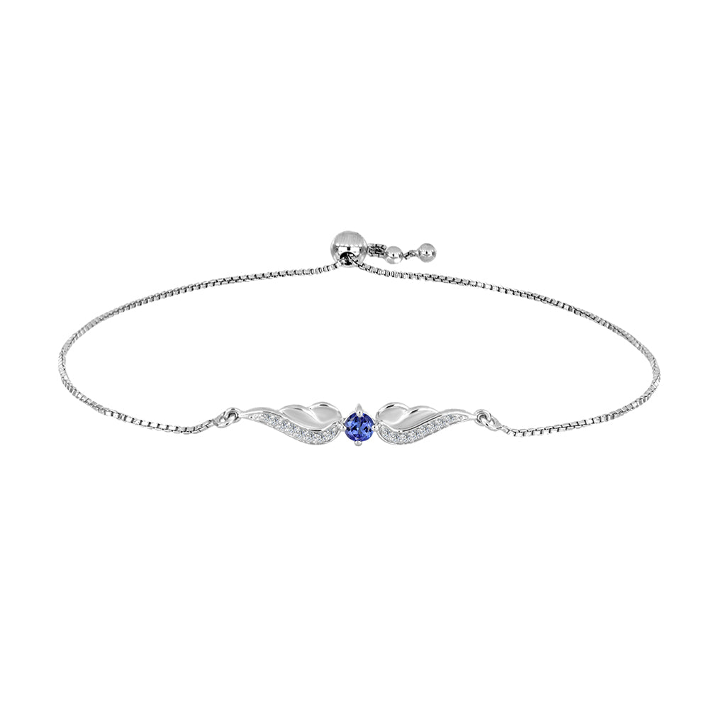 Silberarmband mit Tansanit und weißem Topas 1 