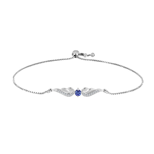 Silberarmband mit Tansanit und weißem Topas