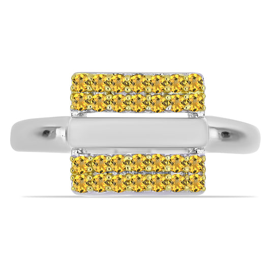 Goldplattierter Silberring mit Zitrin aus dem Ural