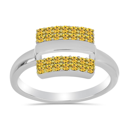 Goldplattierter Silberring mit Zitrin aus dem Ural