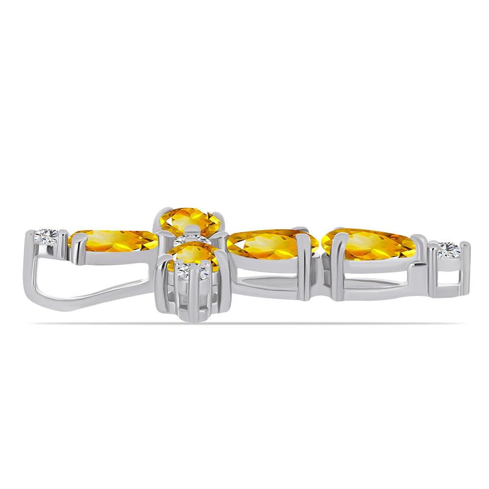 Silberanhänger mit Zitrin aus dem Ural und weißem Topas 2 