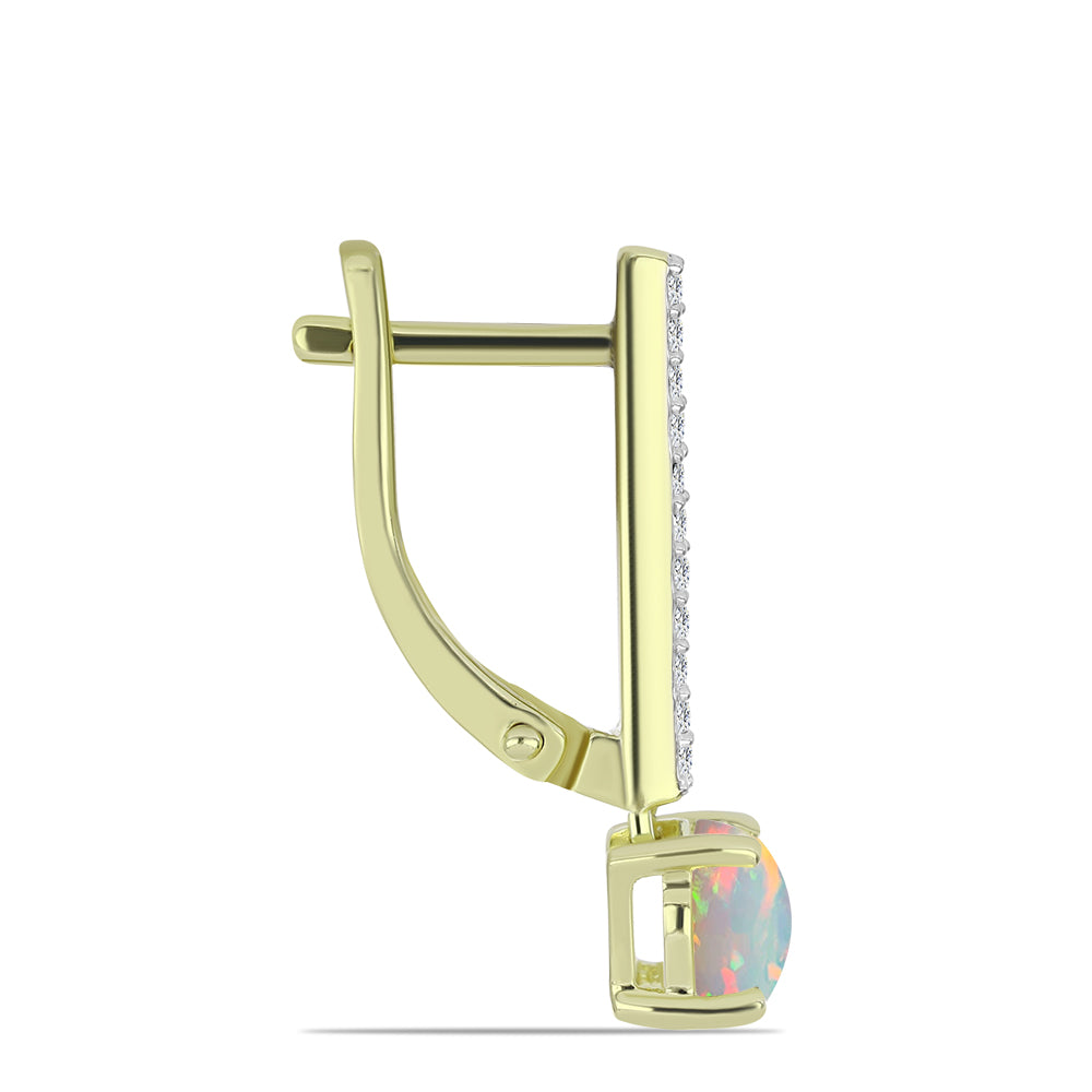 Goldplattierte Silberohrringe mit äthiopischem Opal aus Lega Dembi und weißem Topas 2 