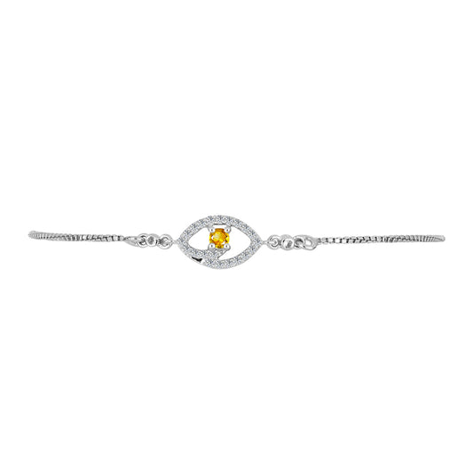 Silberarmband mit Zitrin aus dem Ural und weißem Topas